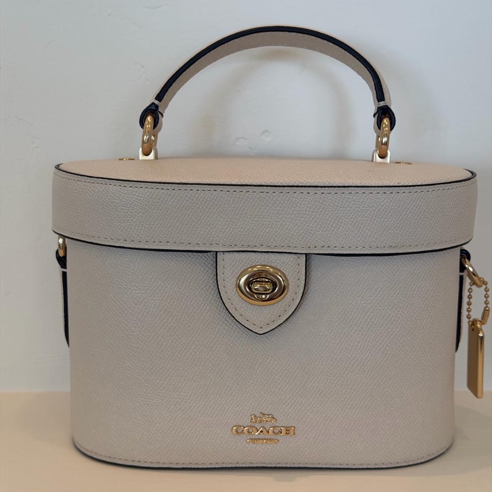 Coach Cream Mini Bag with Gold Accents